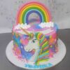 Rainbow Unicorn 1st Birthday Theme Cake